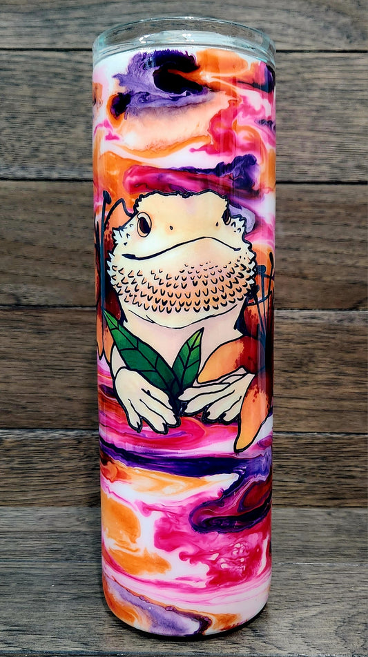 Bearded Dragon with Orange Flower Tumbler