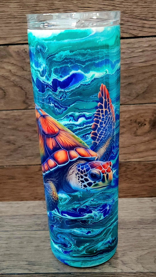 Brown Sea Turtle Tumbler