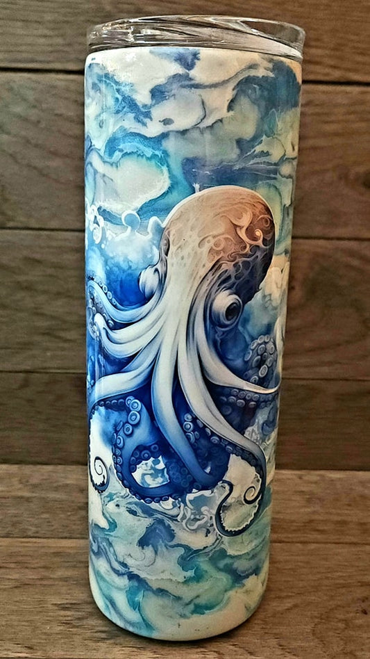 White Octopus Tumbler