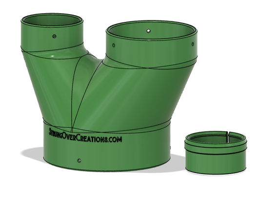 6" Slip X 4" Slip x 2.5" Slip Y duct coupling