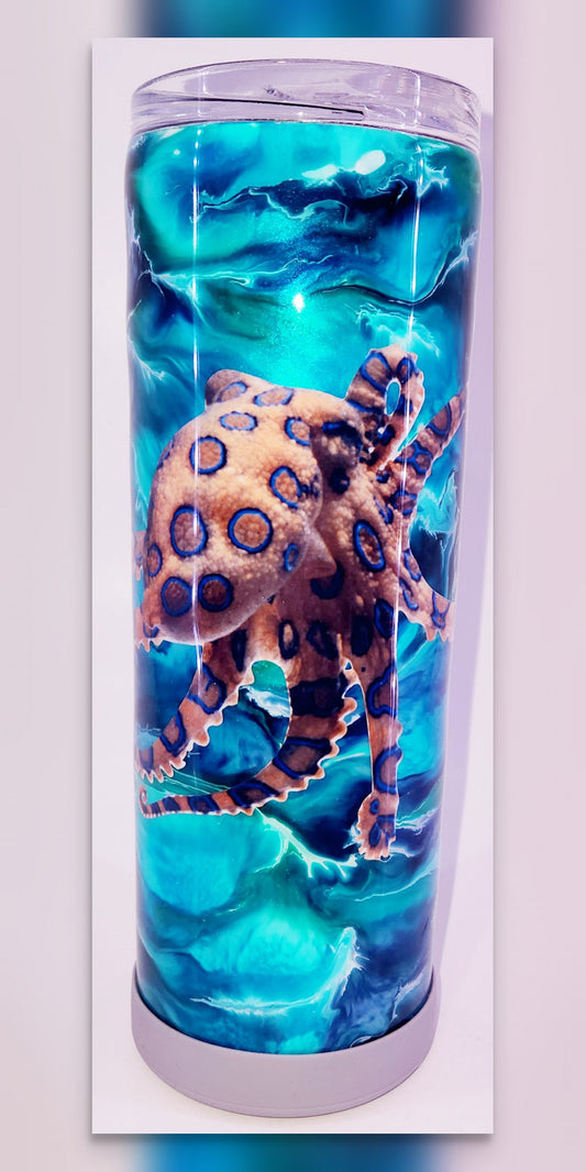 Blue Ring Octopus Tumbler