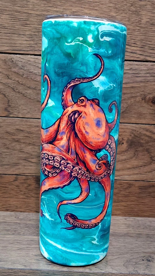 Orange Octopus Tumbler